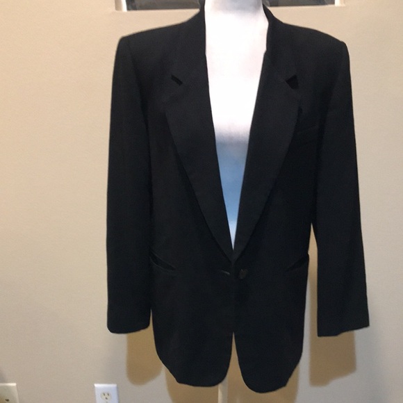 Alfred Dunner 100% Worsted Wool Blazer Padded Shoulders Lined Side Pockets-10 - Picture 6 of 10